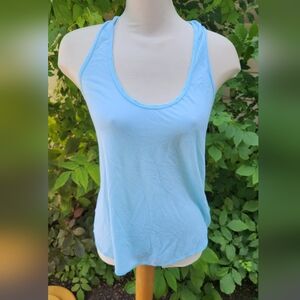 James Perse Size 2 Scoop Neck 100% Cotton Lightweight Blue Tank Euc